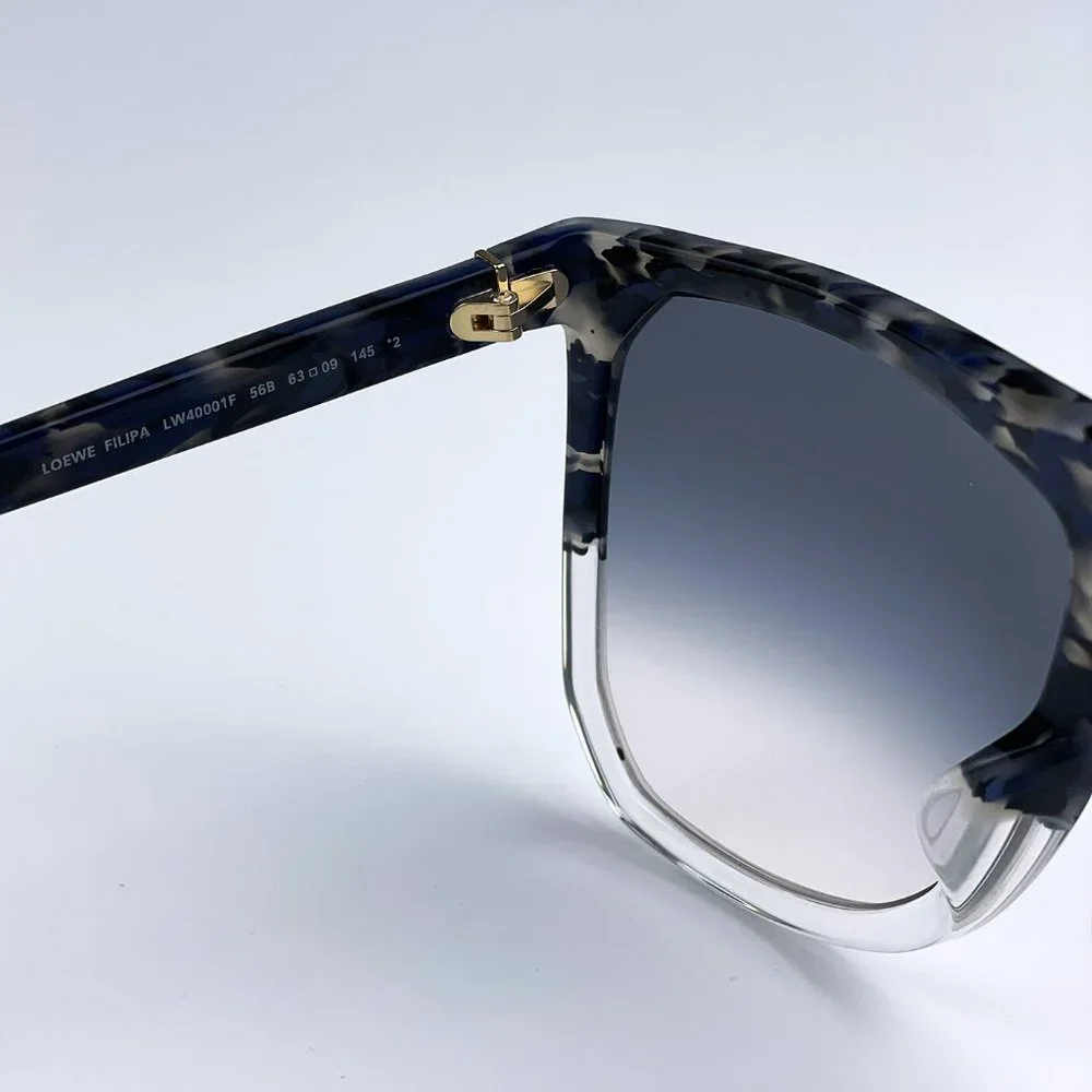 Loewe LW40001F FILIPA 56B Sunglasses Shiny Havana Gradient Smoke Shield Women